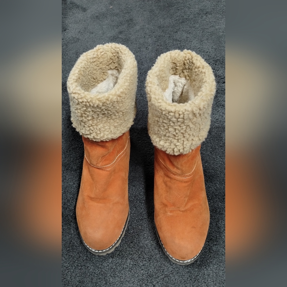 Cozy  Shearling-Lined Women's  Ankle Boots Shoes Winter Warm Fleece Size EUR 40